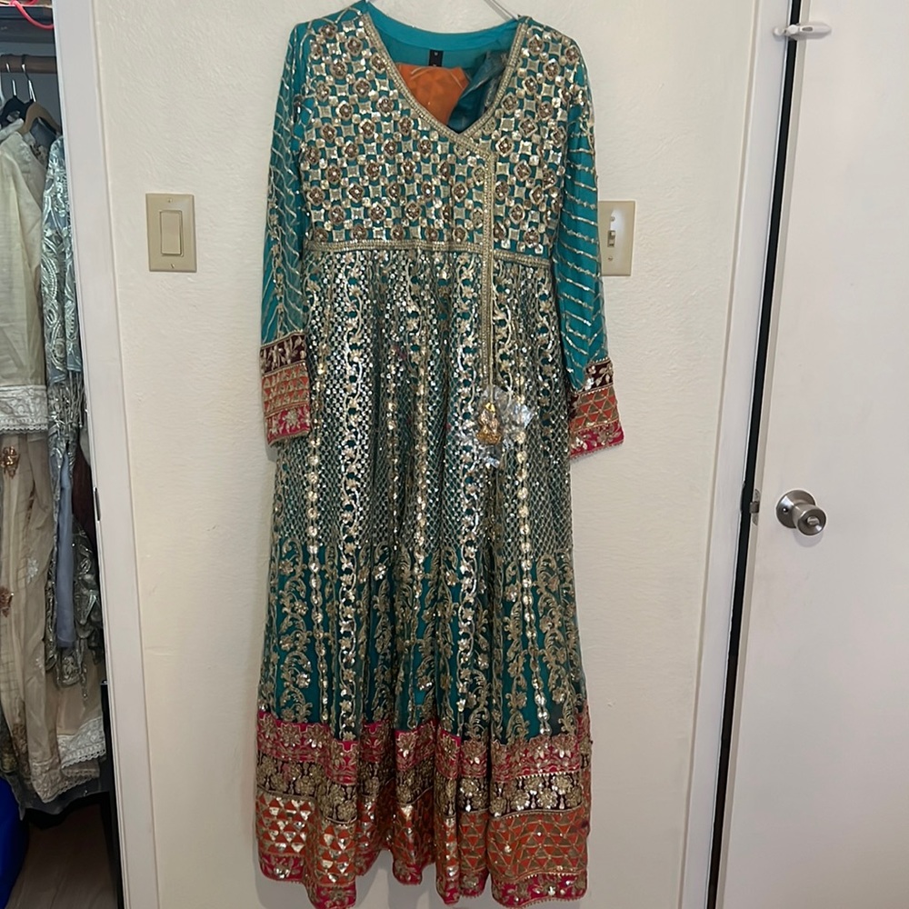 NEW Teal Angrakha w/ Palazzo Pants